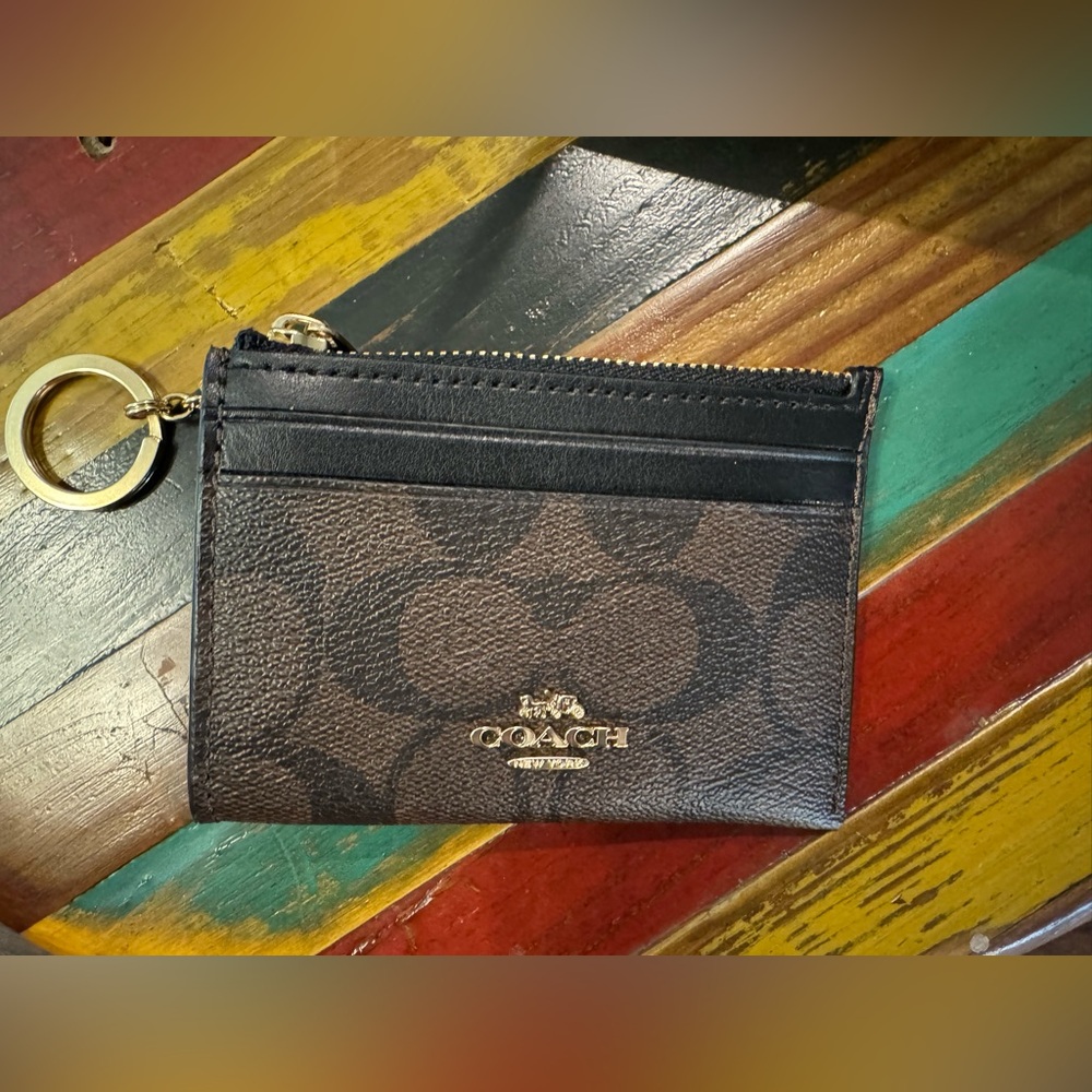 Coach Brown & Black Signature Crossbody with Matching Card Case - Picture 9 of 14